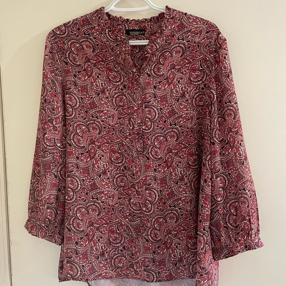 Renuar Red Paisley Blouse